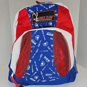 Eagle Claw Youth Fishing Fanatic Backpack‎ Red/White/Blue Never Used